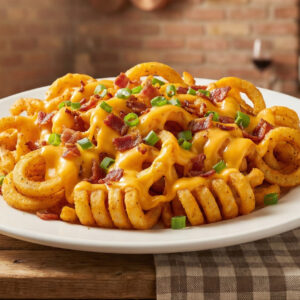 Curly Fries w/ Cheese & Bacon