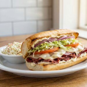 Hot Pastrami + salad