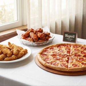 #6 - 8 Fingers + 20 Wings + 16 "Pizza (1) Topping + 2 Liter Soda