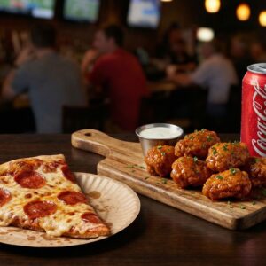 #19 - 1 Slice ( Cheese Or Pepperoni) + 6 Boneless Wings + Fee Soda