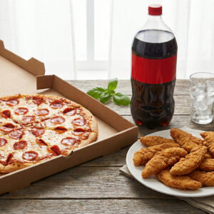 #10 - 16" Pizza 1 Topping + 10 Fingers + (1) 2 Liter Soda