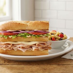 Triple Decker Turkey And Bacon + salad