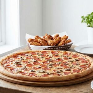 #5 - 24 " Cheese Pizza + 20 Wings + (1) 2 Liter Soda