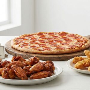 #17 - 14" Pizza + 1 Topping +10 Wings+ 5 Fingers