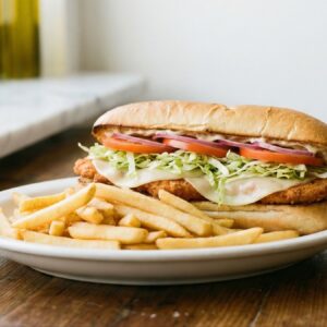 Crispy Chicken W/cheese + Fries