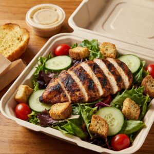 #18 - Blackened Chicken Salad + Garlic Bread + Soda