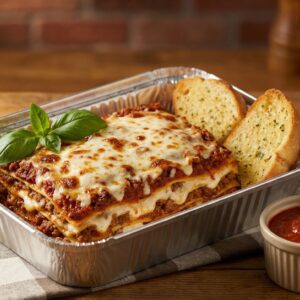 #7 - Lasagna + Gralic Bread + Soda